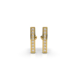 Diamant Ohrringe, Diamant Bar Ohrstecker aus 14K solidem Gold, Zierliche Bar Ohrstecker mit Diamanten, Bar Push Back Ohrringe, Geschenk zum Valentinstag