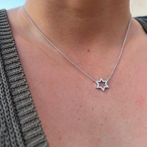Diamond Star Of David Pendant, Magen David Pendant, Diamond Jewish Star Necklace, 14K Gold, Gold Star Of David, Bat Mitzvah Gift