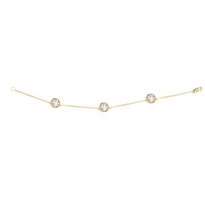Diamond By The Yard Bracelet, Station Bazel Bracelet 14K Solid Gold,Round Cut Naturl Diamond Bracelet, Dainty jewelry, Birthday Gift For Her