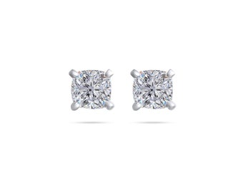 Cushion cut diamonds stud earrings, Dainty jewelry, Personalized jewelry