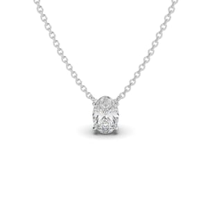 Lab-Grown Oval Cut Diamond Pendant, Solitaire Diamond Necklace, Lab Diamond Necklace, Dainty Diamond Pendant, Bridal Gift, Gift For Her