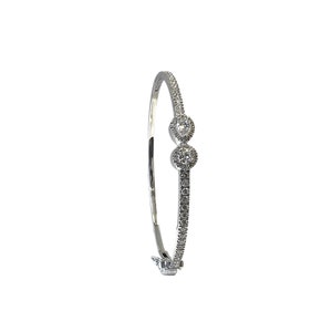 Pear & Round Solid  Diamonds Bracelet, Diamond Bangle Bracelet, Natural Diamond Pear Diamond Round Diamond, 14K Gold, Unique Gift For Her