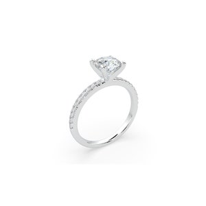 Diamond Engagement Ring, Round Cut Diamond Ring, Diamond Promise Ring, Natural Diamond Ring, 14K White Gold Ring, Wedding Ring For Her
