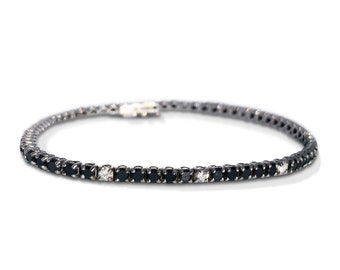 Black diamonds tennis bracelet, Diamonds bracelet, Tennis bracelet, 14k gold, Personalized jewelry