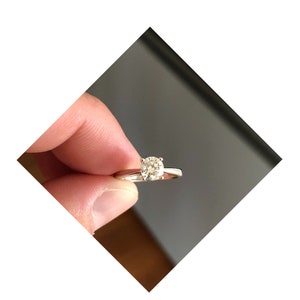 Solitaire Diamond Engagement  Ring, Round Cut Diamond Wedding Ring, 14K White Gold Ring, Proposal Ring For Women, Personalized Jewelry