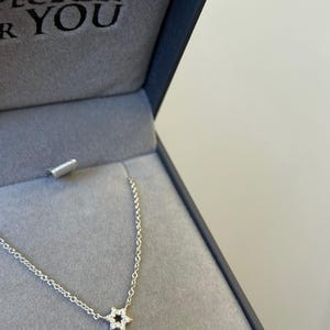 Small Diamond Star Of David Pendant, Magen David Pendant, Diamond Jewish Star Necklace, 14K Gold, Gold Star Of David, Bat Mitzvah Gift