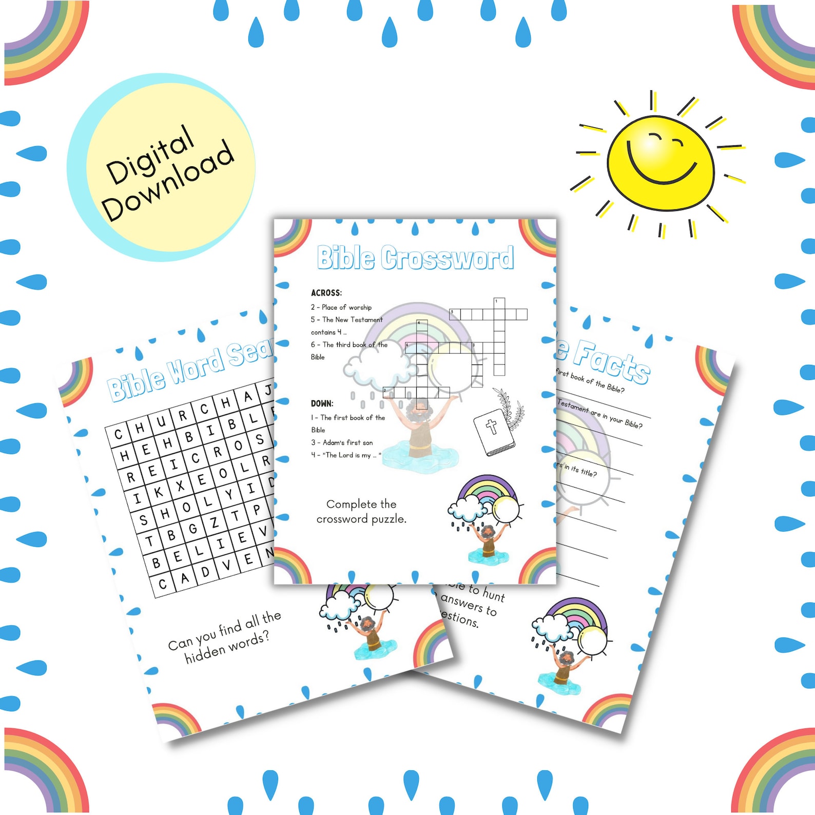 Printable Bible Games For Kids 12 Kids Bible Youth Group Etsy