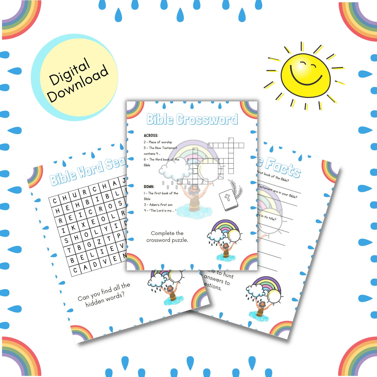 Printable Bible Games For Kids 12 Kids Bible Youth Group Etsy