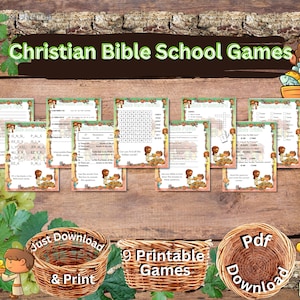 Christian Bible School Games Youth Group Printables Kids Sunday School Activity Instant Download