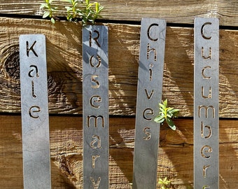 Steel Garden Plant Markers | Steel Garden Stakes | Rustic Garden Markers