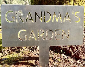 Personalized Metal Garden Sign, Steel Garden Marker, Custom Engraved