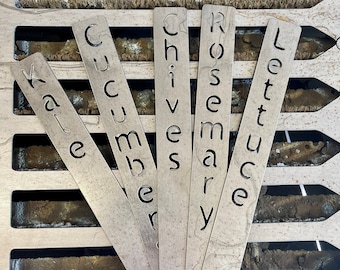 Steel Garden Plant Markers | Steel Garden Stakes | Rustic Garden Markers