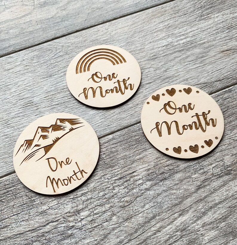 Monthly Milestone Markers Wood Baby Milestone Cards Discs Baby Photo ...