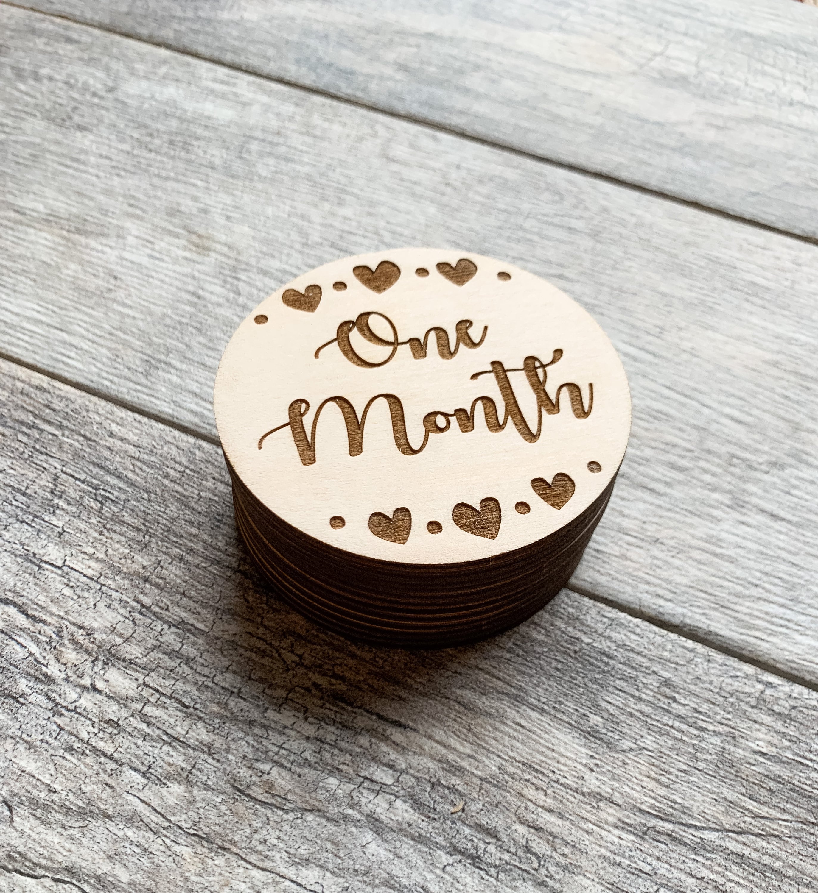 Wood Baby Milestone Cards Rainbow Discs Baby Photo Props Rainbow Wooden ...