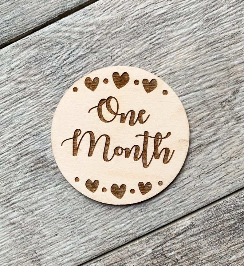 Monthly Milestone Markers Wood Baby Milestone Cards Discs Baby Photo ...