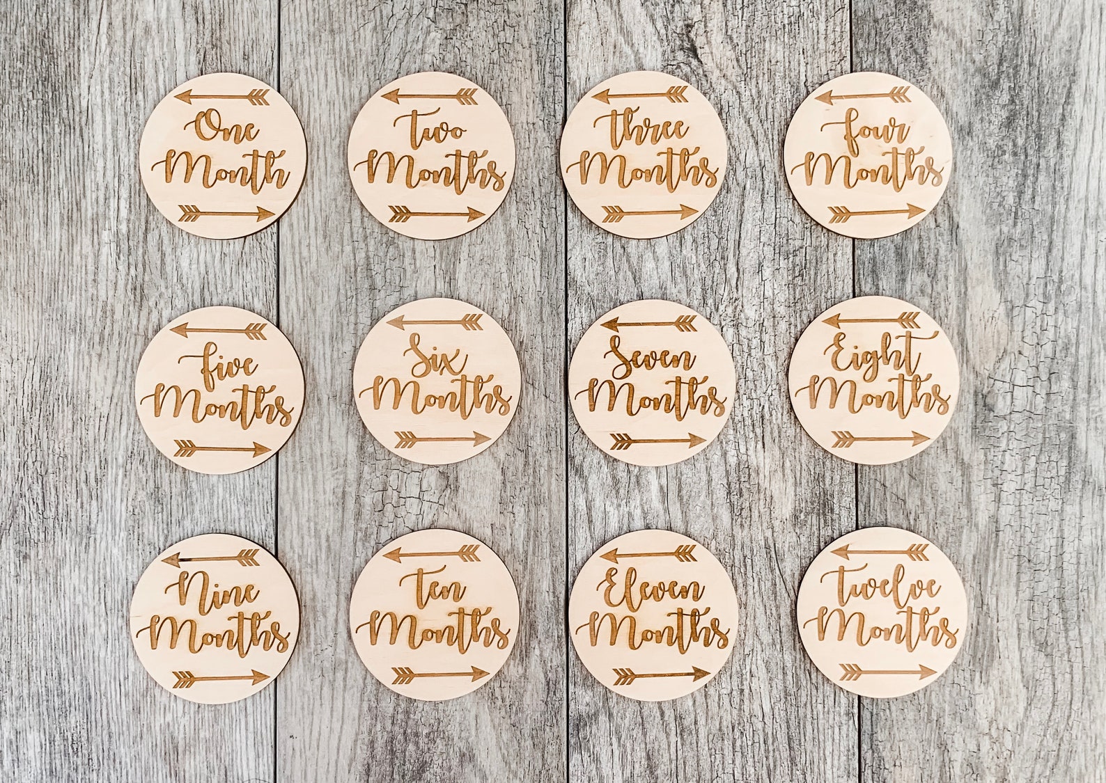 Monthly Milestone Markers Wood Baby Milestone Cards Discs Baby Photo ...