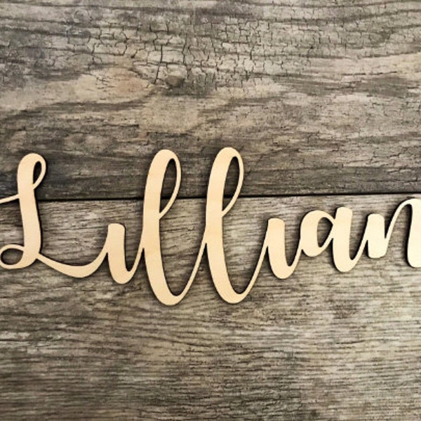 Cursive Wood Letter Etsy