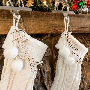 Custom Stocking Tags Names for Stockings Personalized Stocking Tags Personalized Name Tags for Stockings Wood Name Stocking Name Tags