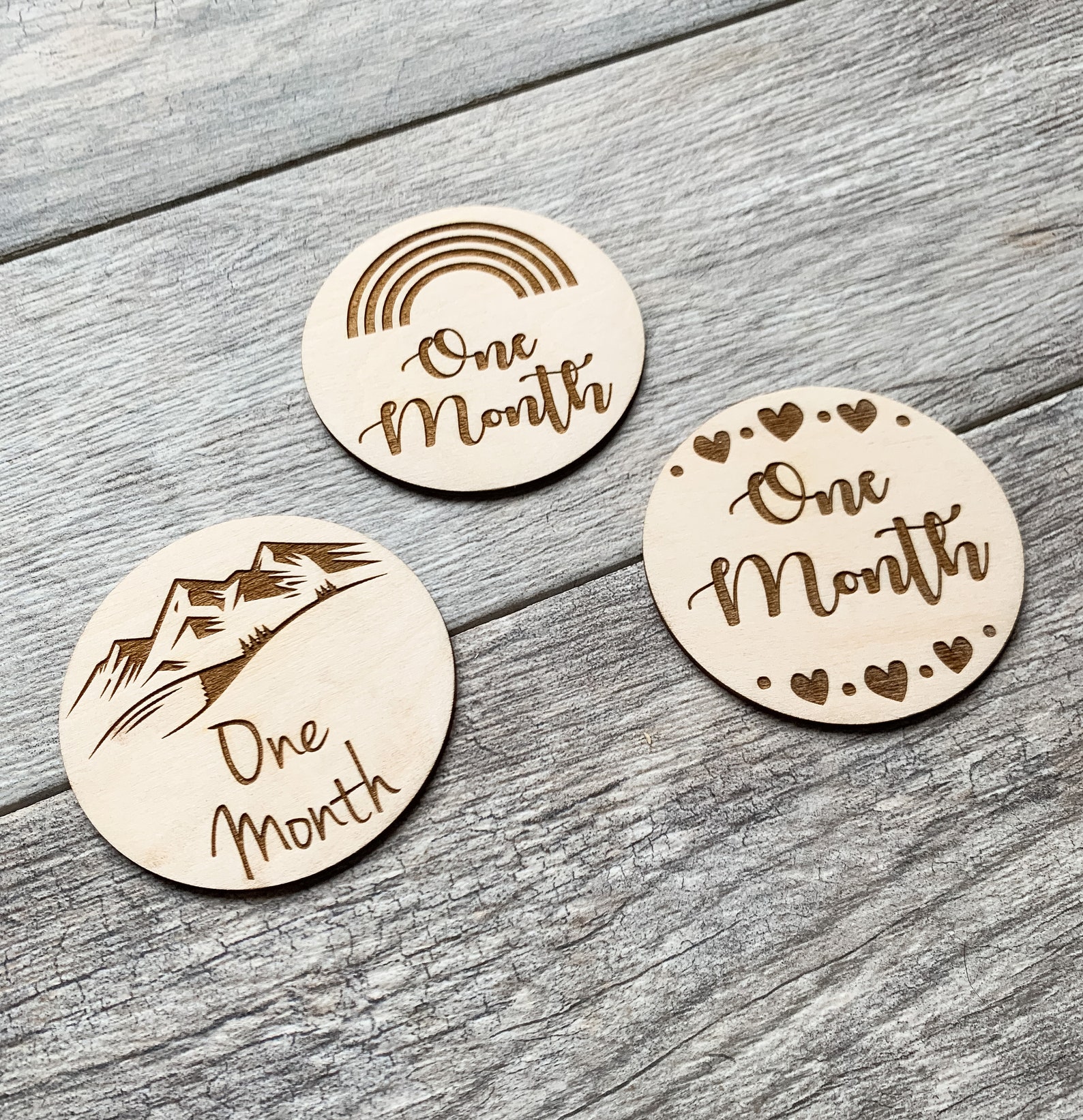 Milestone Markers Wood Baby Milestone Cards Discs Baby Photo Props ...