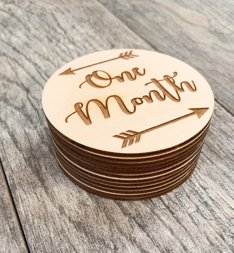 Wood Baby Milestone Cards Rainbow Discs Baby Photo Props Rainbow Wooden ...