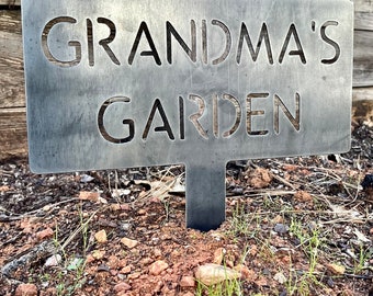 Personalized Metal Garden Sign, Steel Garden Marker