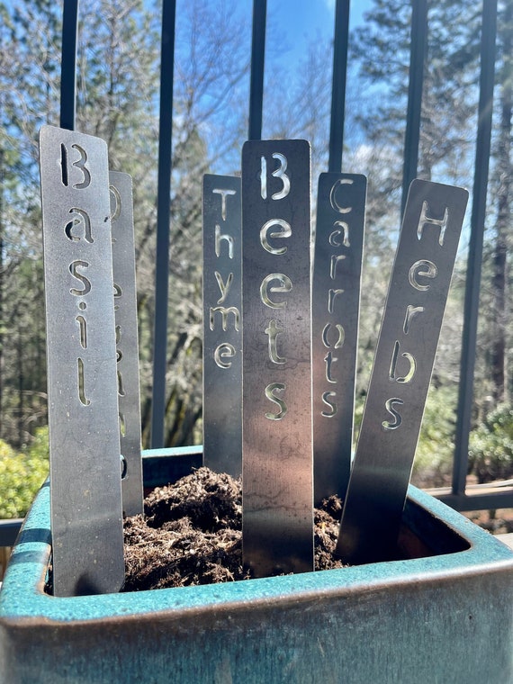 Metal Garden Stakes, Steel Vegetable and Herb Markers, Custom Metal Garden Stakes, Plant Markers for Garden, Metal Plant Markers