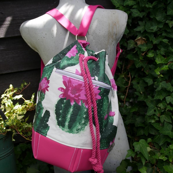 Sixta - Matchsack/Rucksack pink Kaktus