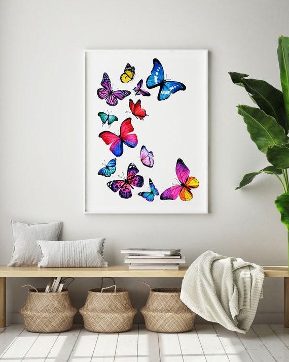 Butterfly Watercolor Butterflies Art Print Botanical | Etsy