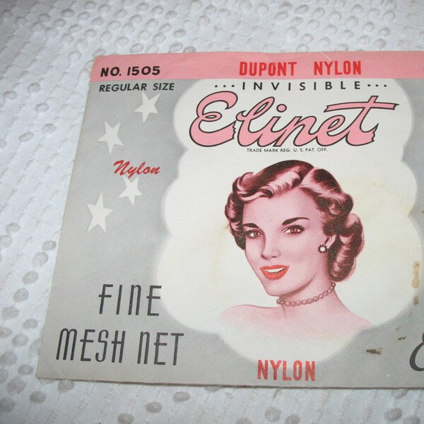 Vintage 1940's Hair Net in Original Packaging Gorgeous Graphics Vanity Collectible Cottagecore Boho Farmhouse Advertising Collectible