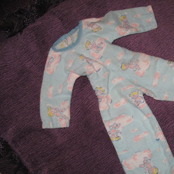 Vintage One Piece Flannel Doll Pajamas Handmade 1950's Adorable