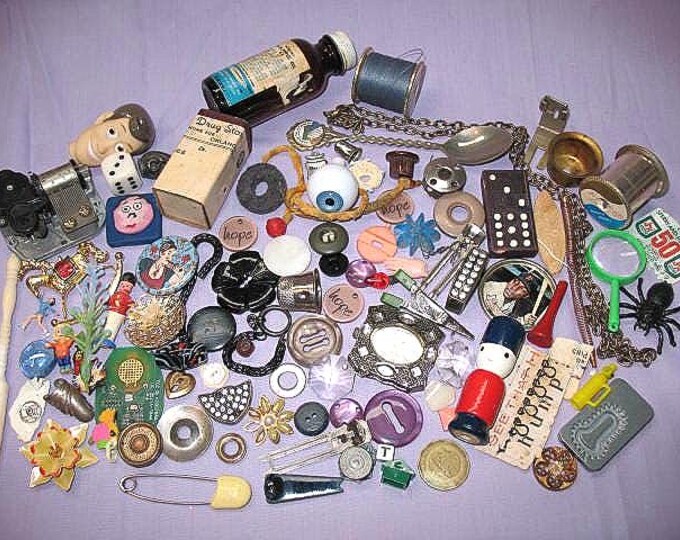 Random Authentic Objects Junk Lot ~ 100% Authentic Junk!: Found Objects for Assemblage Art 90 ...