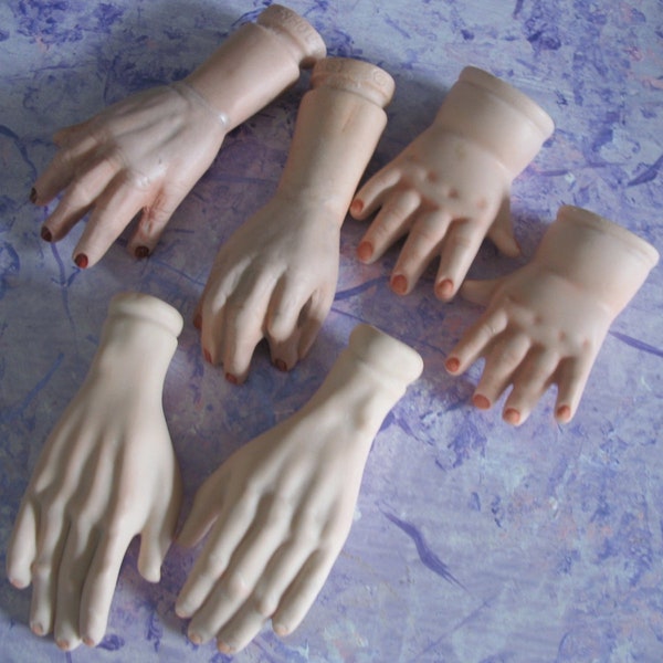 Vintage Super Creepy Doll Hands for Assemblage Upcycling Repurposing Art Crafts Shadow Box Vintage Supply Choice