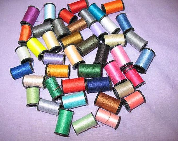 44 Mini Thread Spools Vintage Supply Crafts Assemblage Art Sewing ...