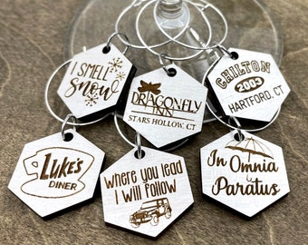 Gilmore Girls Inspired Wine Charms / Drink Charms