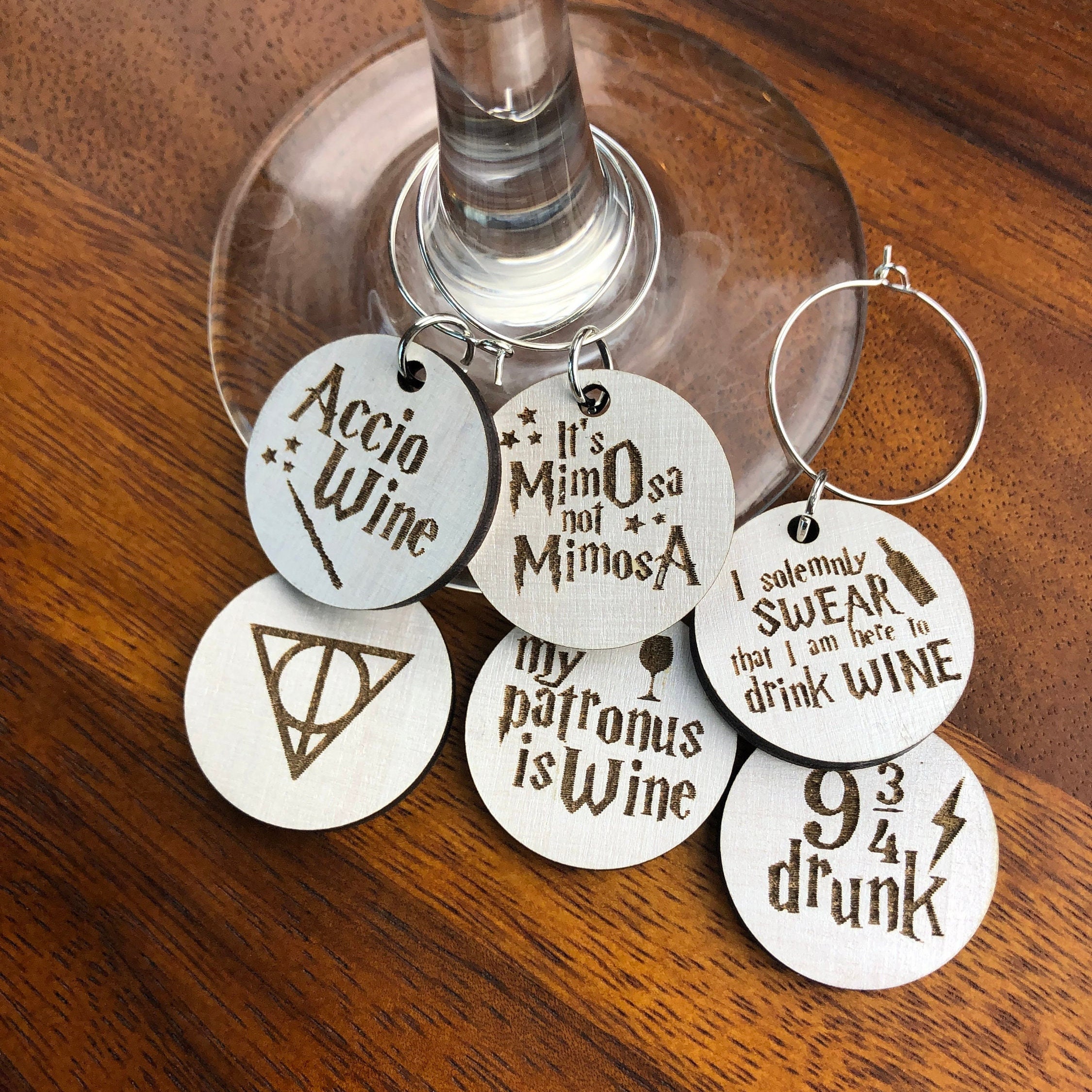 Wine Glass Charms Wine Charms Smiley Face Set Wine Charm Rings Wine Lover  Giftsparty Favors Party Gifts Wine Charm Set for Her 