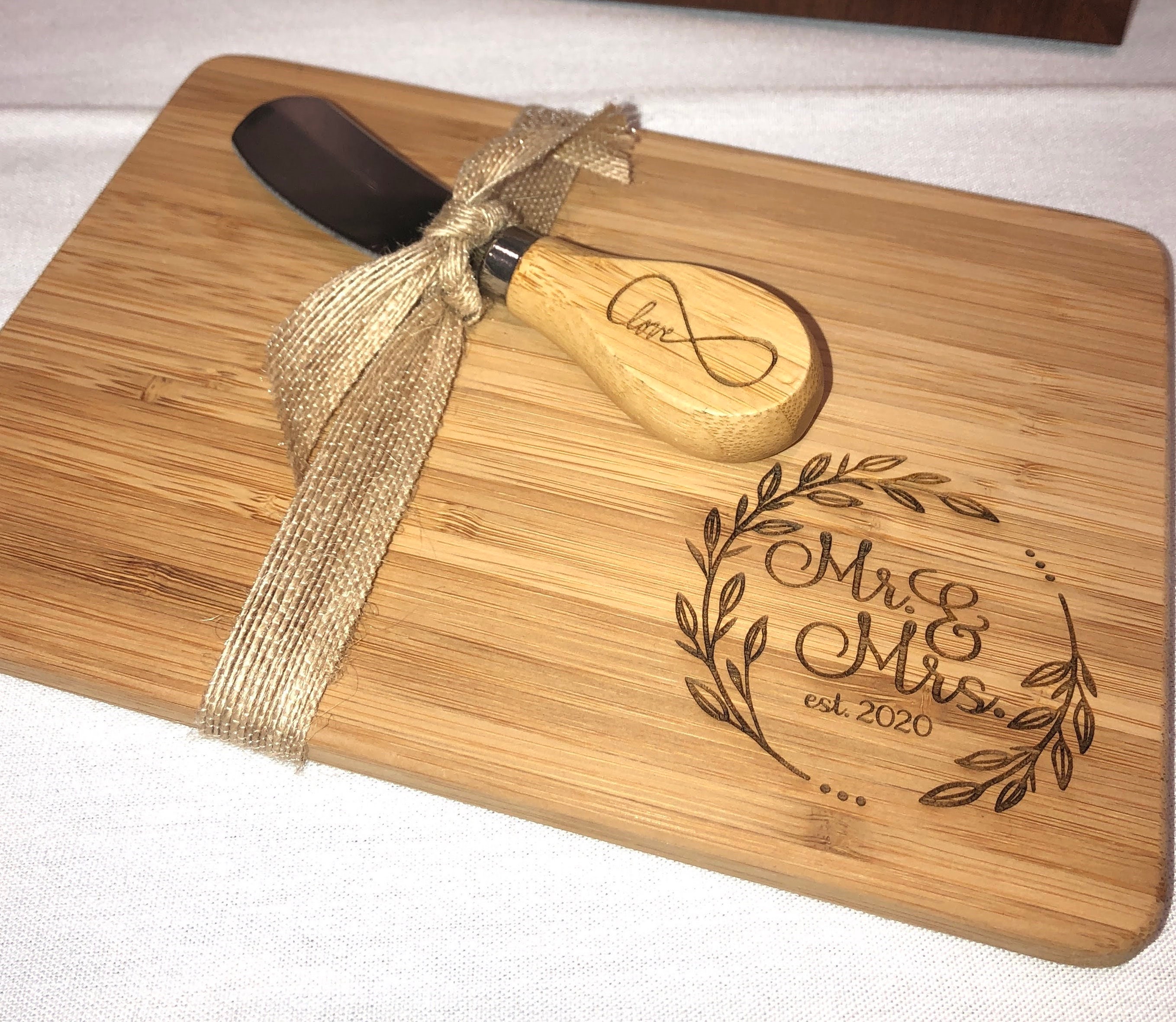 Custom Engraved Cheese Board 8x5.5 and Knife Set Etsy