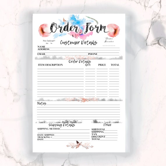 Craft Order Form Order Form Printable Order Form Printable | Etsy