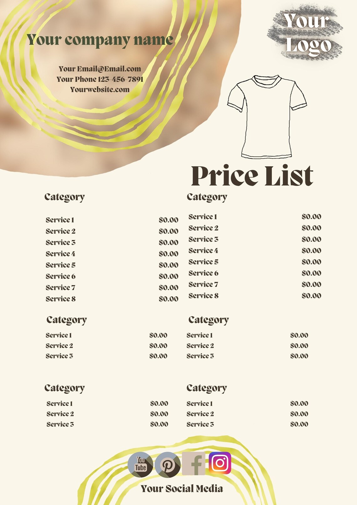 Tshirt Price List T Shirt Price List Templates Vinyl Price Etsy