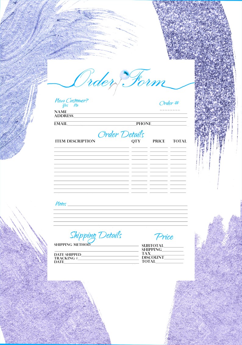 Craft Order Form Order Form Printable Order Form Printable | Etsy