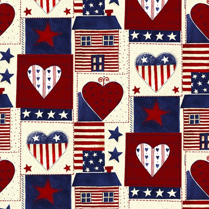 Patriotic Fabric, Americana Fabrics, 4th of July Decor, Patriotic Flag
