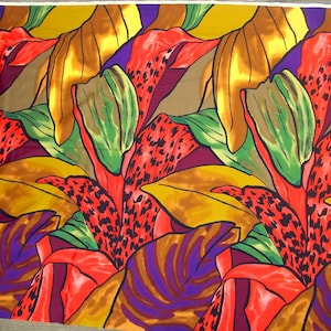 Tropical Material, Hawaiian Print Fabric, Cushion Fabric, Tropical Apparel Fabric, Large Hawaiian Print, Cotton Jacket Fabric, Cotton Dress