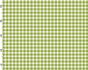 Green Gingham Fabric, Green Gingham Prints,  Green & White Check Fabric, Maywood Studio Fabric, Green Check Material, Checked Quilting, RTS