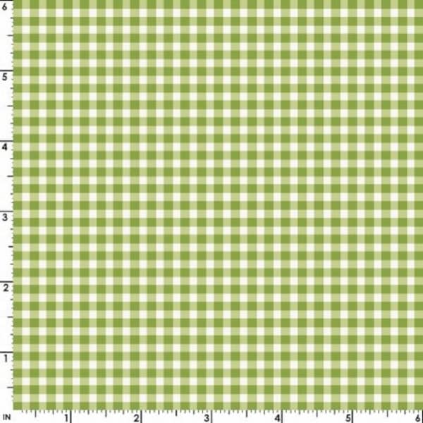 Green Gingham Fabric, Green Gingham Prints,  Green & White Check Fabric, Maywood Studio Fabric, Green Check Material, Checked Quilting, RTS