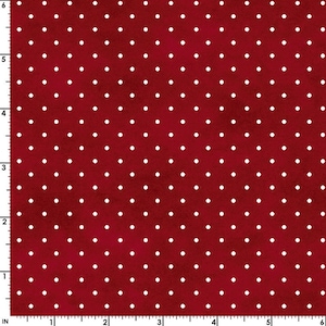 White Polka Dots On Red, Maywood Studio Fabric, Red Dot Fabric, Polka Dots By The Yard, Dotted Cotton Fabric, Dot Red Quilting Cotton, Quilt