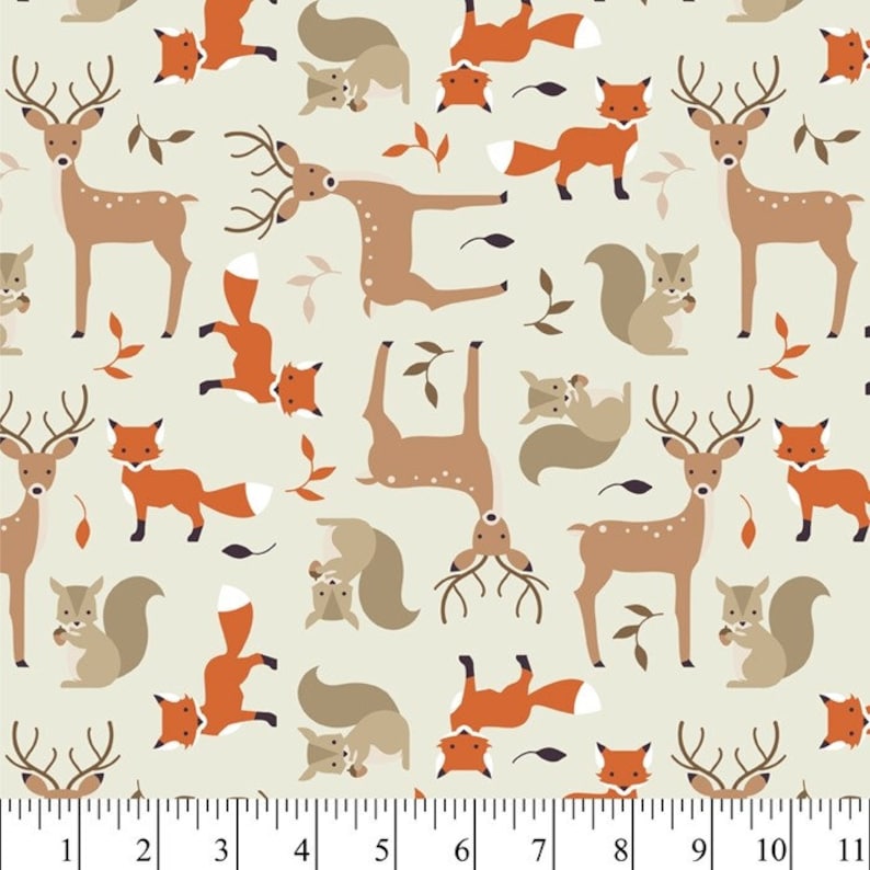 Woodland Nursery Fabric Childrens Flannel Baby Flannel Etsy