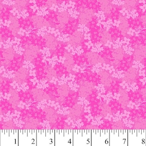 Pink Floral Fabric, Pink Cotton Quilting Fabric, Pink Blender Fabrics, Magenta Material, Floral Quilting, Modern Quilting, Girl Dress Fabric