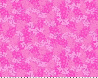 Pink Floral Fabric, Pink Cotton Quilting Fabric, Pink Blender Fabrics, Magenta Material, Floral Quilting, Modern Quilting, Girl Dress Fabric