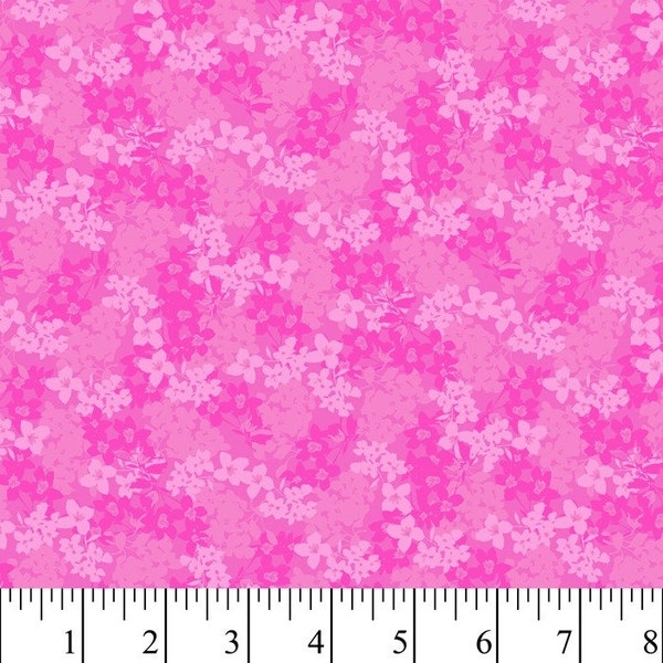 Pink Floral Fabric, Pink Cotton Quilting Fabric, Pink Blender Fabrics, Magenta Material, Floral Quilting, Modern Quilting, Girl Dress Fabric