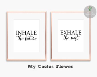 Afdrukbare Wall Art Inhale Exhale print, inademen Exhale kunst, Instant Download, afdrukbare kunst, inhale Exhale poster, yoga motiverende