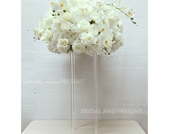 Acrylic 10&quot; Base Rectangular Tall Centerpiece/Geometric Flower Stand Column/Vase
